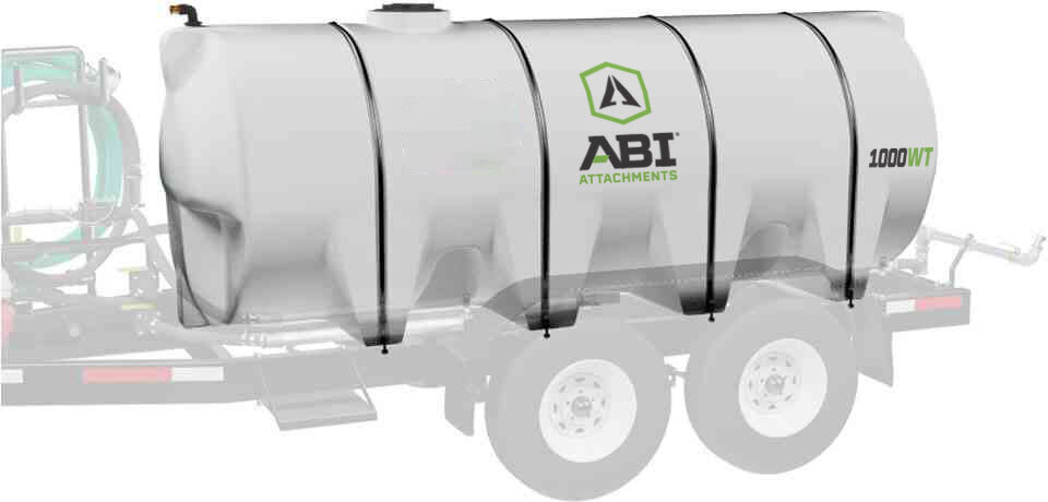 1000 Gallon DOT Water Trailer Tank - Full-Drain Custom Molded Tank - Each tank is rotationally-molded and fully drains for easy cleaning. Many competitors’ tanks do not fully drain, making it nearly impossible to throughly clean (needed for potable water usage) or flush out sediment from filling the tank with pond water. Most ABI models have elliptical tanks for easy access and a lower center of gravity. Choose between a white tank for easy water filling visibility or a black tank to reduce algae growth during water storage. The shape of our tanks also helps to minimize water sloshing during use.
