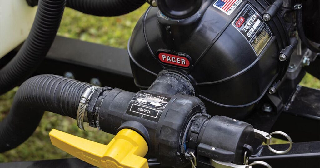 ABI closeup of water pump on a water trailer