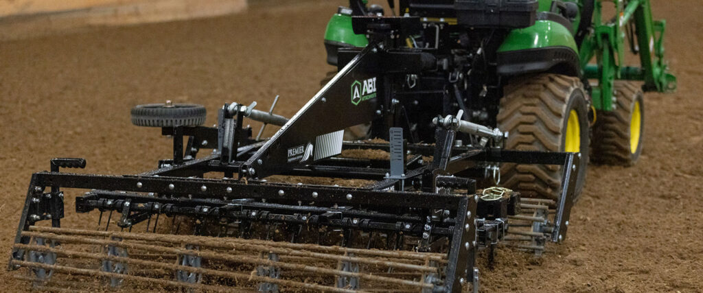 ABI Attachments SportPro being used in an indoor synthetic footing arena