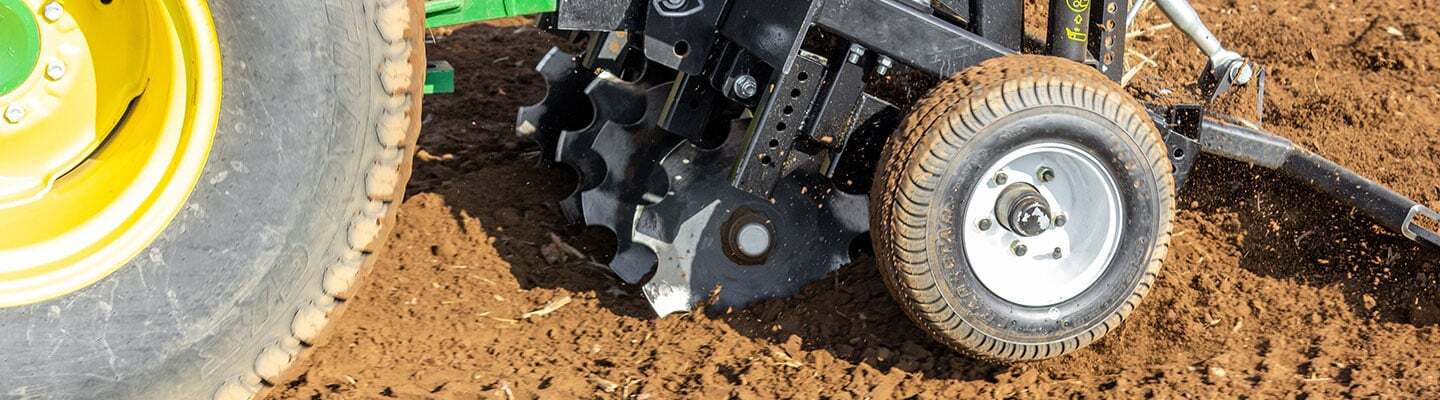 ABI Attachments TR3 Landscape Rake with the Food Plot Disc attachment