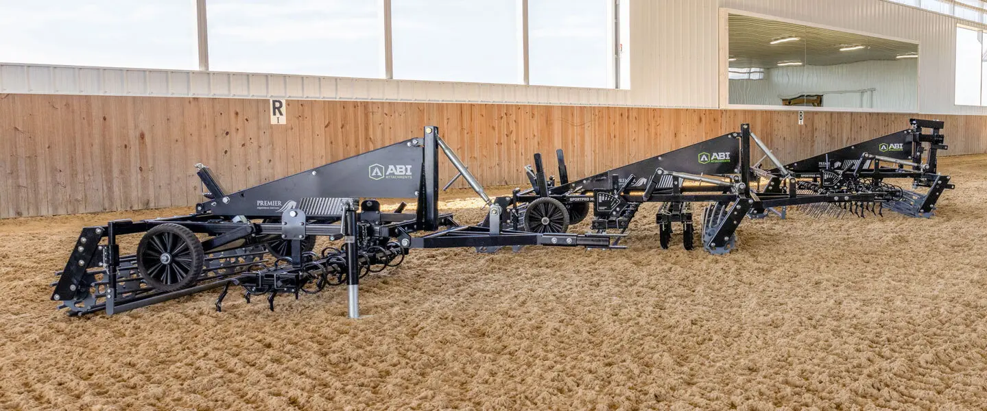 Synthetic footing equipment being displayed.