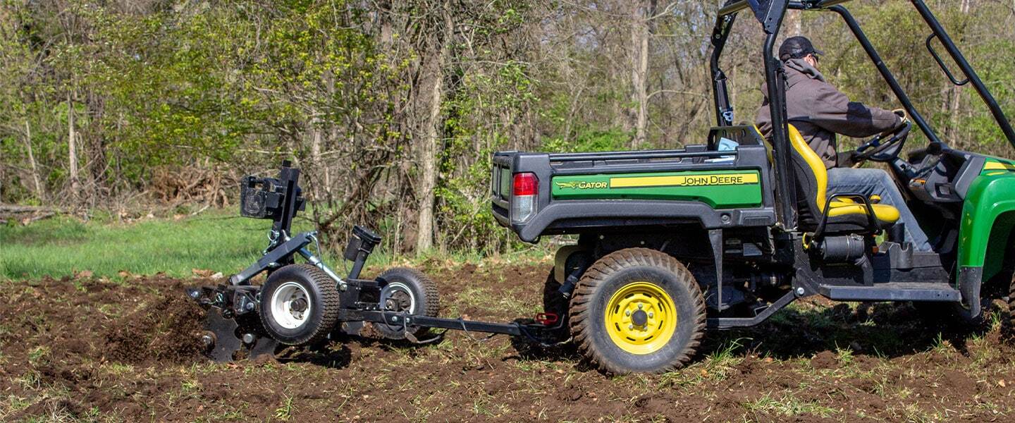 ABI Attachments Rascal Pro tilling soil with the Food Plot Disc