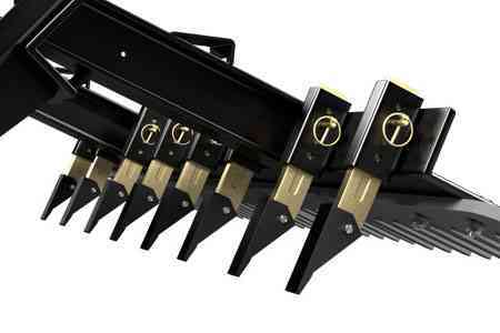 Adjustable Scarifiers - Loosens the ground from 0-5″ deep with adjustable depth control. Durable cast teeth penetrate the hardest of conditions and bolt-on tips keep maintenance costs low.