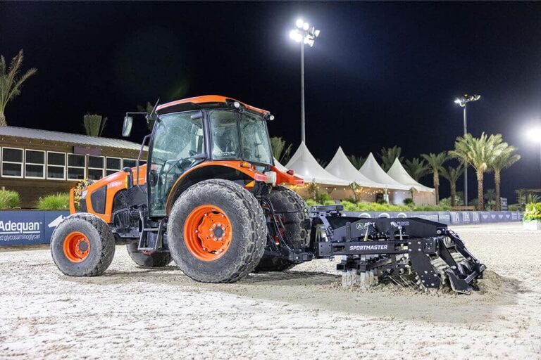 ABI Attachments Sportmaster Pro in an arena at night