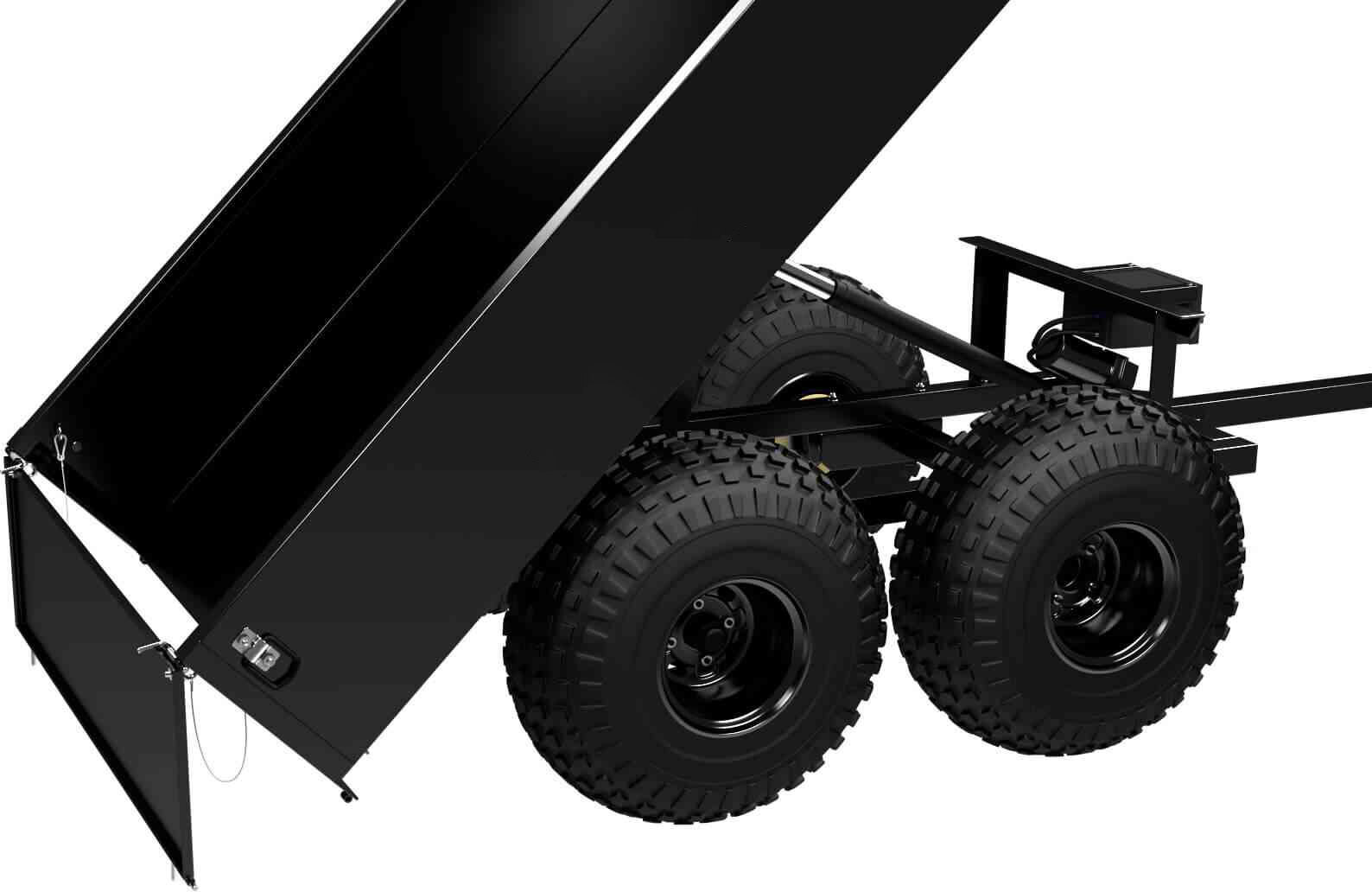 ABI Workman XL - Tailgate (dump position) - Top 2 pins connected and bottom two released – Use to dump material.