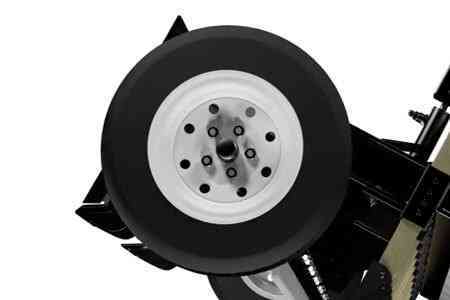 16″ float & gauge tires gauge working depth and allow the skid steer to work in the “float” position to keep the tool consistently engaged with the ground even when operating on rough terrain! Foam-filled for never-flat durability.
