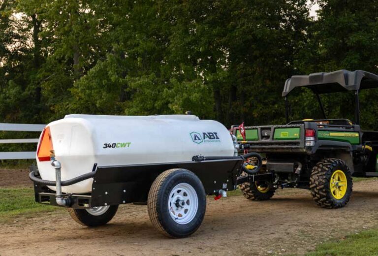 Water trailer being displayed while attached to a ATV/UTV.