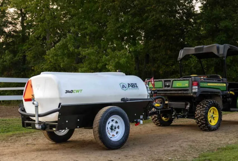 Water trailer being displayed while attached to a ATV/UTV.