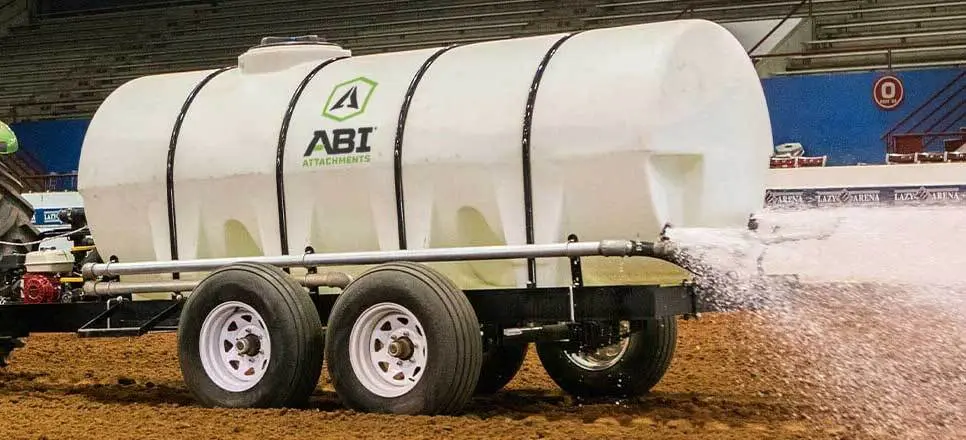 Water trailer in use.
