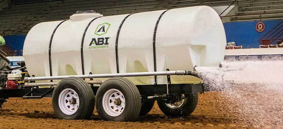 Water trailer in use.