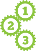 Ease of Use Icon with three gears