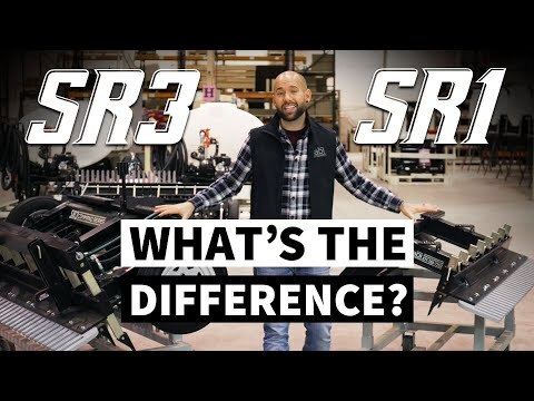 'SR3' featured in the left side, in the right 'SR1' was here- each with attachments featured. A man is in the middle showing the attachments, with the words 'What's The Difference' on him.