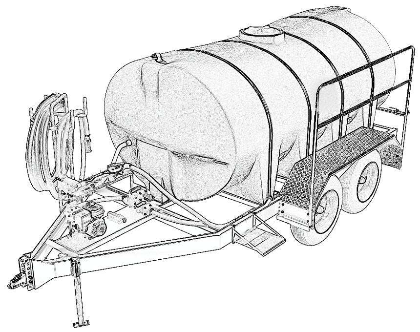 Line Drawing (Sketch) - 1600 Gallon Water Trailer