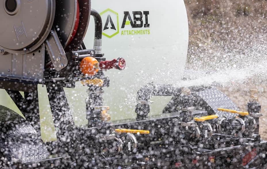 ABI 550 DOT Pro Water Trailer spraying water